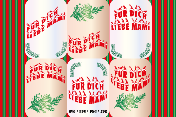 6 X Für Dich Liebe Mami Christmas Illustrations