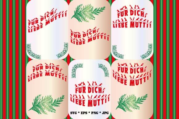 6 X Für Dich Liebe Mutti Christmas Illustrations