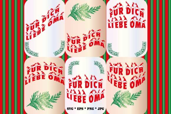6 X Für Dich Liebe Oma Christmas Illustrations