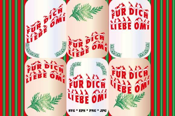 6 X Für Dich Liebe Omi Christmas Illustrations