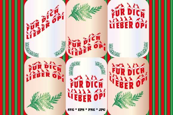 6 X Für Dich Lieber Opi Christmas Illustrations