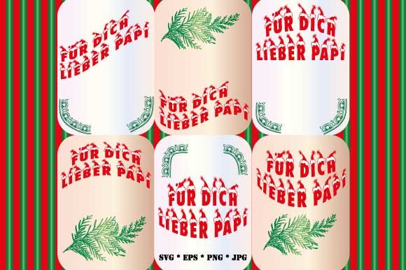 6 X Für Dich Lieber Papi Christmas Illustrations