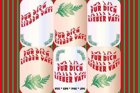 6 X Für Dich Lieber Vati Christmas Illustrations