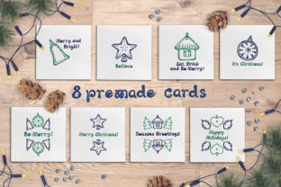 8 Hand Drawn Christmas Cards Illustrations