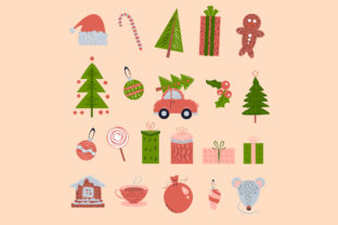 Christmas Elements Colorful Doodle Illustrations