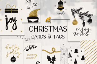 Christmas Holiday Cards Tags Set for Seasonal Branding