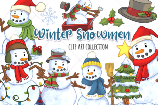 Christmas Snowmen Clip Art Collection