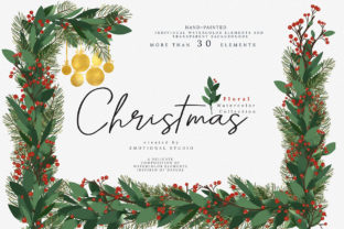 Christmas Watercolor Floral Frames