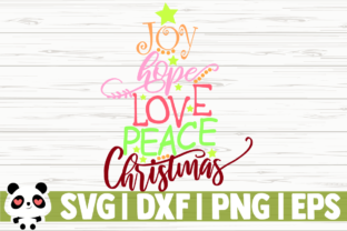 Colorful Joy Hope Love Peace Christmas Illustrations