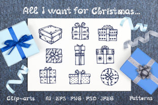 Hand Drawn Christmas Gift Boxes Illustrations