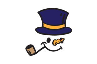 Happy Top Hat Snowman Face