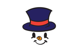 Snowman Face with Top Hat for Christmas Vibes